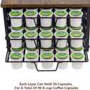 3 Tier Coffee Capsule Storage Drawer,Coffee Pod Holder for K Cups,90 Capacity Coffee Capsule Storage Organizer Holder,Office or Home Kitchen Counter Organizer