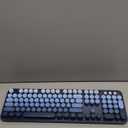 Nowlike Wireless Keyboard and Mouse Combo, Retro Typewriter Keyboard with Round Keycaps, Full-Size Ergonomic, Blue, Ideal for Windows PC, Home, Office, and College, Wireless Keyboard Mouse Combo