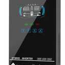 SUMRY Hybrid Solar Inverter, 4000W DC 24V to AC 120V Pure Sine Wave Power Converter, Glass Top Cover with LCD Display, 140A MPPT Charge Controller, Supports Battery-Less or AGM Lithium Battery