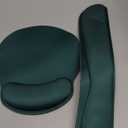 KTRIO Ergonomic Keyboard Wrist Rest, Memory Foam Mouse Pad with Wrist Rest for Computer Keyboard, Mouse Pad Set for Easy Typing & Pain Relief for Office & Home, Forest Green