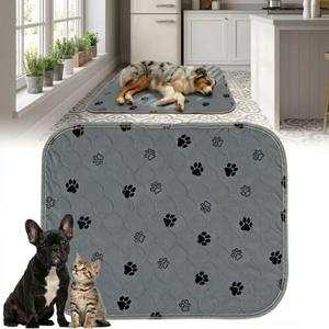 32" x 36" Reusable Dog Training Pads Washable Puppy Pee Pads, 4-Layer Super Absorbent & Leakproof Potty Training Mat with Non-Slip Bottom for Indoor Dogs, Crate & Travel, Gray
