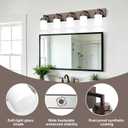 Bathroom Light Fixtures, Oil Rubbed Bronze Bathroom Lighting Fixtures Over Mirror, Modern Vanity Light with White Glass Shade, Restroom Lighting Fixtures, 5-Light 36-inch