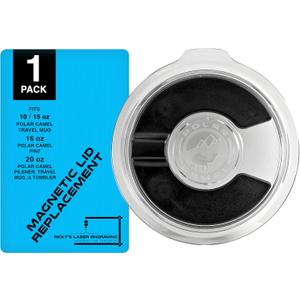 Polar Camel Tumbler Lid Replacement - Magnetic Lid (1-Pack), Fits 10oz, 15oz, 16oz, 20oz Tumblers