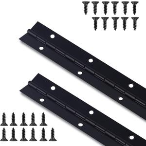 2PCS Heavy Duty Piano Hinge 30 Inch x 1.2 Inch Stainless Steel Black Continuous Hinge for Cabinet, Door, DIY Wood Boxes, 0.047" Leaf Thickness, 1.2" Open Width