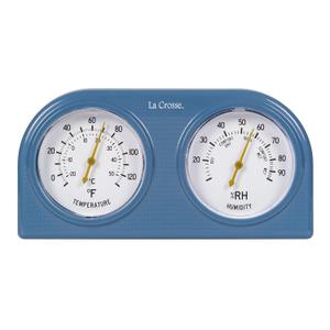 La Crosse 104-288BL-TBP Blue Analog Thermometer and Humidity Gauge