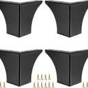 OwnMy 4PCS Metal Furniture Legs 4 Inch Black Sofa Legs Dresser Legs, Modern Ottoman/Coffee Table Legs Metal Cabinet Chair Risers, Heavy Duty Triangle Couch Legs Corner Furniture Replacement Feets