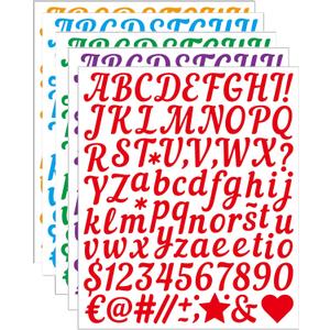 5 Sheets Letter Stickers, 440 Alphabet Sticker, 1 inch Vinyl Self-Adhesive Sticker Letters, Black Alphabets ABC Stickers, for DIY Mailbox House Numbers, Embellishments & Decorations Multicolor