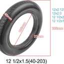 12 Inch Solid Rubber Bike Tire Puncture Resistant Non-Inflatable Bike Tires With Anti-Slip Design For Bikes Training Wheels for Compatible With 12 1/2x1.5 12 1/2x1.75 12 1/2x1.95 (40-203)