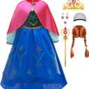 Princess Costume for Little Girls Kids Cosplay Dress Up Birthday Party Halloween Christmas Outfit (3-4 Years)