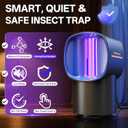 Fruit Fly Traps for Indoors, Gnat and Insects Catcher for House with UV Light, Heat Lure, Fan Suction, Ideal for Kitchen, Patio, Plant Pots, Bedroom, 5 Sticky Pads Included, USB-C Powered