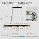 39" Modern Black Rectangle Crystal Chandelier Light Fixtures for Kitchen Island Luxury Linear Crystal Chandeliers for Dining Room 16-Light Long Hanging Pendant Lighting for Entryway Foyer Bar, 39.4" * 11.8" * 8.6"