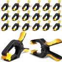 Small Spring Clamps 3 inch - 20 Pack Clamps for Backdrop Stand, Tarps, Crafts & Pool Cover with 1.5 Inch Mouth Opening - Mini Clamps for Photography Studio with Non-Detachable Jaw Pads