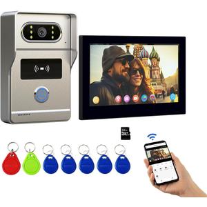 Wireless doorbell Camera with Monitor with HD 1080P Video,WiFi doorbell intercom System,Tuya app Wireless Video intercom,7 Inch Touchscreen Video intercom System