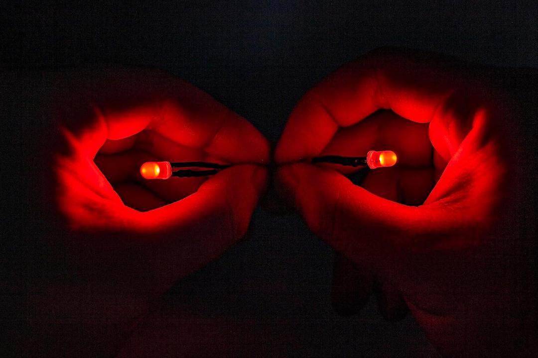 2 Pcs Red Superhero Halloween Glowing LED Light Kit, RGB Helmet Decoration for Cosplay Mask Light Eyes DIY Projects Soft Light Beads Battery Not Included