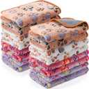 Tudomro 8 Pcs Guinea Pig Bedding Cage Liners Bulk Blankets Small Animal Flannel Throw Bedding Waterproof Absorbent Reusable Pet Pee Sleep Mat Pad Cover for Hamster Ferret(Paw,35 x 24 Inch)
