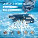 ENHULK Pool Vacuum for Above Ground Pool, Upgraded 13.4" Wide Head & Telescopic Pole, 18.5 GPM Powerful Suction, 60 Mins Runtime, Cordless Handheld Rechargeable Pool Cleaner for Inground Pools, PC15
