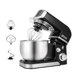Kitchen in the box Stand Mixer,3.2Qt Small Electric Food Mixer,6 Speeds Portable Lightweight Kitchen Mixer for Daily Use with Egg Whisk,Dough Hook,Flat Beater (Black)