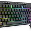 Redragon S156 Wireless Keyboard and Mouse with Tri-Mode, Mechanical Feel Keyboard and 4800 DPI 61G Ultra-Light Gaming Mouse, RGB Backlit, 4 Macro Keys, Long Battery Life for PC, Mac, Ideal for Gamer