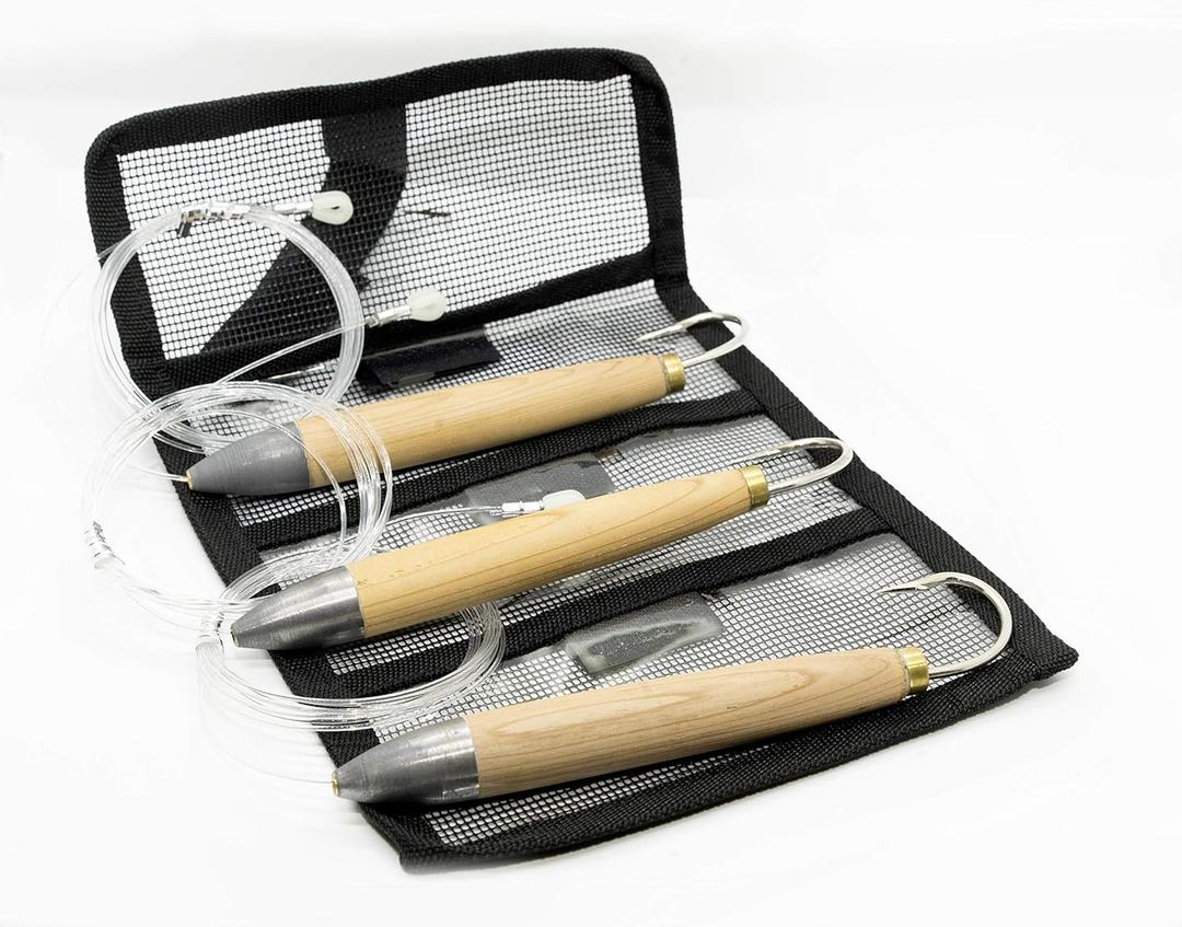 Cedar Plug Trolling Fishing Lure. 6 inch Natural Cedar, Fully Rigged with 150 Lb Mono!