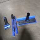 HEEYA 56 Inch Truck Snow Brush and Ice Scraper with Long Handle, Heavy Duty Snow Broom with Foam Grip for Pushing Heavy Snow for SUV Car Automobile Vehicle Windshield Window - Blue