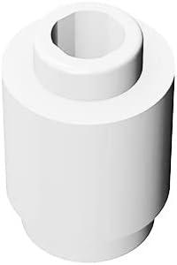 Classic Brick Block Bulk, 100 Piece Round Brick Compatible with Lego Parts and Pieces 3062 (Colour: White)