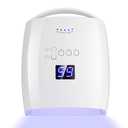 48W Rechargeable UV LED Nail Lamp,Cordless Professional Gel Nail Art Lights Manicure Tools for Home and Salon (White)