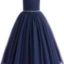 Glamulice Flower Girl Wedding Dress Tulle Long A Line Holiday Birthday Party Ball Gown Girls Formal Pageant Maxi Dresses (15-16 Years)