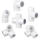 Xuniea 42 Pieces PVC Pipe Fittings Elbow Set Tent Connection Tee Heavy Duty PVC Elbow Fittings for Greenhouse Shed Pipe, Furniture Build and More (1 Inch)