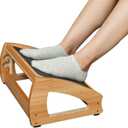 StrongTek Ergonomic Under Desk Footrest, 3 Adjustable Heights Wooden Office Footrest, Large Anti-Slip Surface, Improves Posture and Blood Circulation, up to 400lbs (Natural)