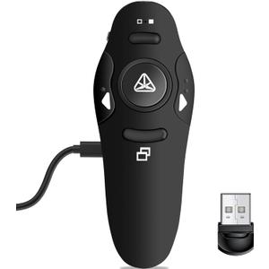 Rechargeable Presentation Clicker Wireless Presenter Remote USB Control Powerpoint PPT Clicker, RF 2.4GHz Presenter Remote Slide Advancer for Computer/Laptop/Mac/Keynote