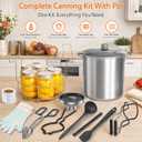 Complete Canning Supplies with Pot: Food-Grade Stainless Steel Canning Kit - 13-Piece Essential Home Canning Set Tools for Safe Food Homemade (Black)