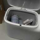 CTIME Bathroom Trash Can Set - Narrow White Plastic Small Trash can, a Toilet Wand, Toilet Brush Holder and 36 Refills, 2 Gallon Trash can with pop-up lid, Suitable for bathrooms and Small Toilets.