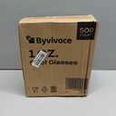 Byvivace Shot Glasses, 500 Counts 1OZ. Disposable Plastic, Clear, Crack Proof, 1.0 Ounces, Modern Design for Parties
