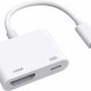 [Apple MFi Certified] Apple Lightning to HDMI Adapter for iPhone to TV, 1080P Digital AV Adapter 4K Sync Screen Connector Cable Compatible for iPhone 14 13 12 11 XS XR X 8 to HDTV Projector Monitor