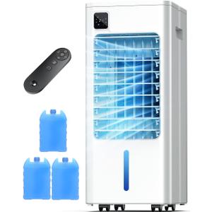 24" Portable Air Conditioners Windowless, Quiet Evaporative Air Cooler with Remote, Digital Display, 12H Timer, 5 Modes & 3 Speeds, 2 Gal Water Tank, 100Oscillating Swamp Cooler, AC Unit (White)