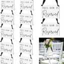 Yousoontic 12 Pack Wooden Reserved Row Sign for Wedding Chairs This Row Is Reserved Hanging Signs with Ribbon for Wedding Reception Party Restaurant Church Events Pews, 5 x 7''(Black,Elegant)