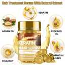 Keratin Hair Treatment Serum,Hair Serum Treatment for Dry Damaged Hair,Hair Oil Capsules with Keratin,Argan Oil-Leave-in Anti Frizz Conditioner with Vitamins A, C, E & B5- No Rinse for All Hair Types