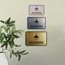 Classic Framed Showers Sign (Black/Silver) - Small 2 Pack