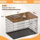 Piskyet Dog Crate Topper Wood Countertop for 48 42 36 30 24 inch Dog Cage, Dog Crate Cover,Dog Kennel Topper(Crate Not Include) (Rustic Brown, for 24 Inch Crate)