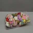 Giegxin 200 Pcs Mini Faux Flower Heads Bulk Small Fake Flowers for Crafts 12 Flowers Types Roses Peonies Carnations Silk Artificial Floral Heads for Spring Wedding Hair Cap Dresses Cake Garland Decor