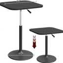 MAHANCRIS Bar Table, Height-Adjustable Pub Table 26.8-36.2 Inches, Cocktail Table with Base, Counter Height Tables for Small Space, Easy to Assemble, Black BTHB5501