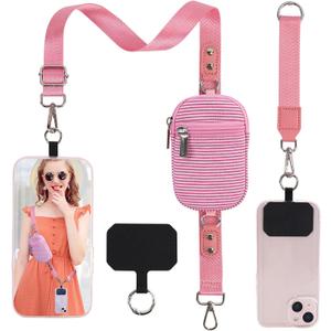 Anti Theft Phone Lanyard with Keychain, Clip and Go Strap for Phone with Wallet Crossbody Gifts for Women Girls