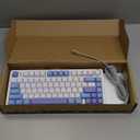 AULA F75 75% Wireless Mechanical Keyboard, Hot Swappable Creamy Keyboard, Pre-lubed Star Vector Switches RGB Backlit Gaming Keyboards, 2.4GHz/Type-C/BT5.0(White&Blue&Purple)