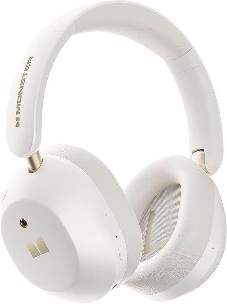 Monster Persona 4th ANC Active Noise Canceling Headphones, Wireless Bluetooth Over-Ear Headphones with 3 EQ Modes, and 70H Playtime, Bluetooth 6.0, Deep Bass, Foldable Comfort Design for Travel, White