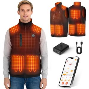 Heated Vest for Men Women with APP Control & 7.4V 20000mAh Battery, 16H Lightweight Electric Vest Hunting Work Gifts (X-Large)