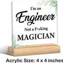 2 x Engineer Gifts for Men Women, Funny Gifts for Engineers, Mechanical Engineering Gifts, I'm an Engineer Acrylic Desk Plaque Sign Engineer Office Decoration