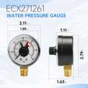 ECX271261 Pool Pressure Gauge Replacement for Select Hayward Filter & Multiport Valve, Boxed Pool Pump Pressure Gauge Replacement