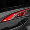 4pcs Inner Door Panel Stripe Door Bowl Handle Cover Trim Interior Replacement Compatible with Chevy Trailblazer 2021-2025 Accessories (Red)