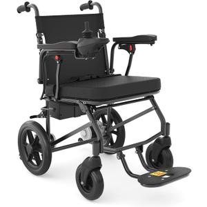 Lightweight Electric Wheelchair for Adults,Motorized Wheelchair Power Portable Wheelchair,500W Motor Airline Approved Black