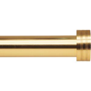 Gold Curtain Rod 18-45 inch, 1 inch Adjustable Heavy Duty Curtain Rods, Modern Drapery Rods with End Cap Finials, Window Treatment Rod for Home and Office